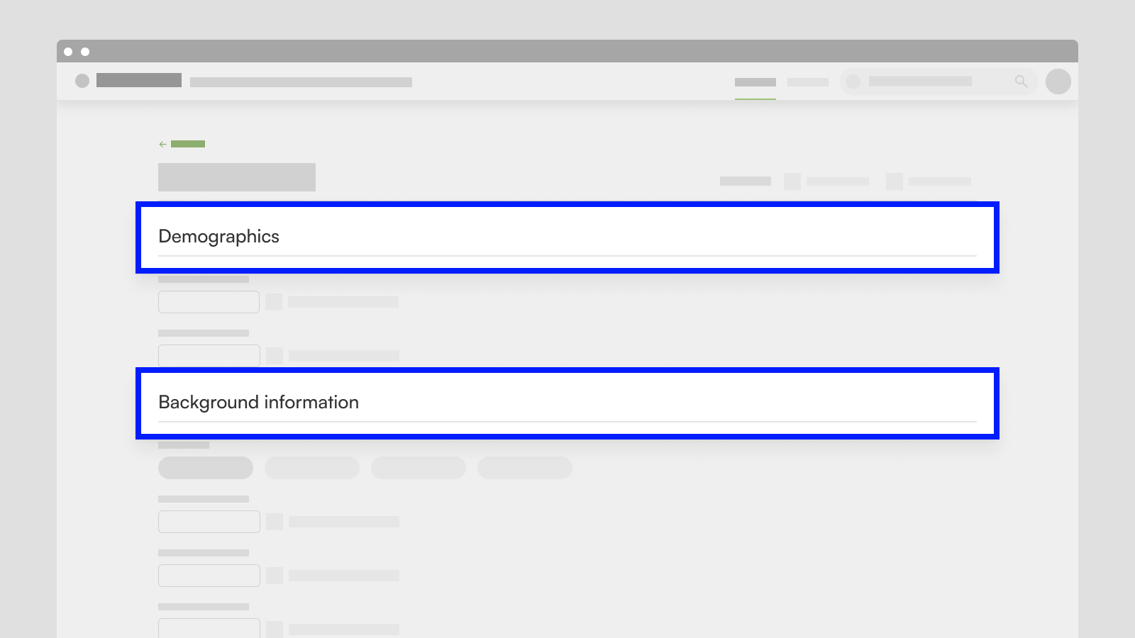 Registration page with two sections