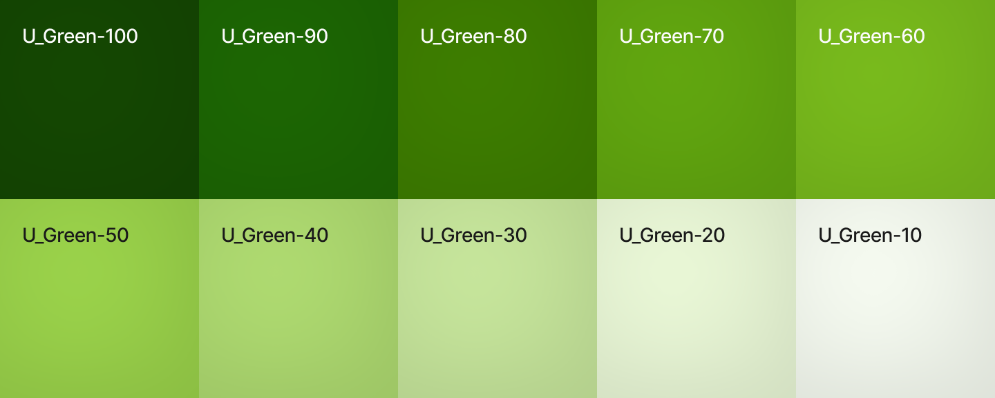 Example of the green colour palette.